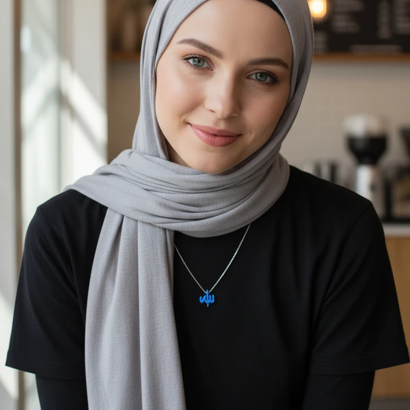 Name Necklace Allah Name Opal Image 2