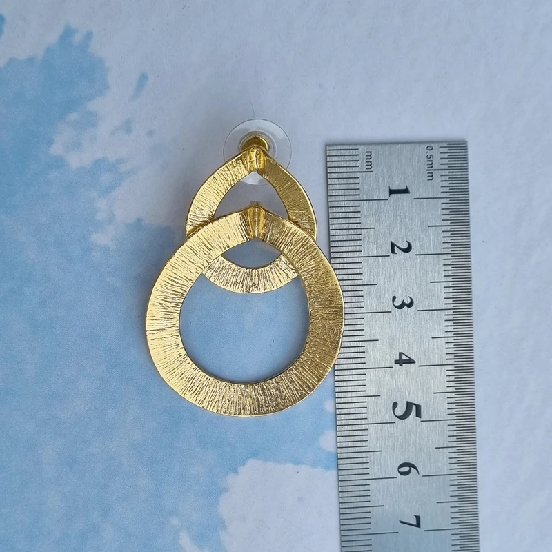 Athena Ovals Brushed Texture Earring Image 2