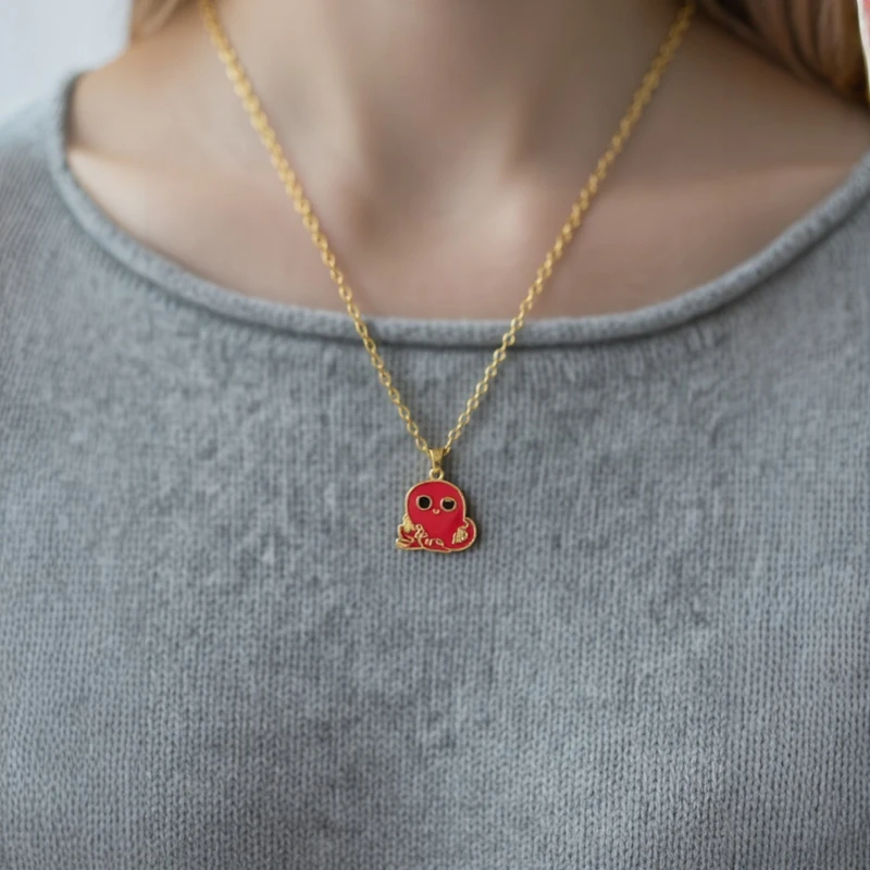 Mini Octopus Gold Plated Necklace Image 2