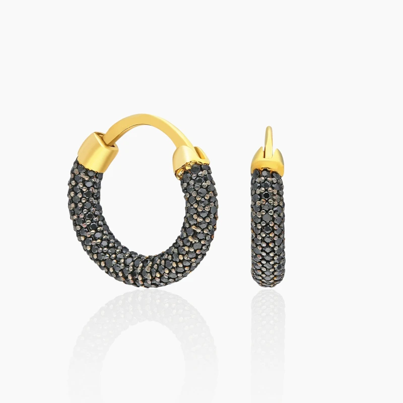 Black Daily Wear Huggie Hoop Earrings