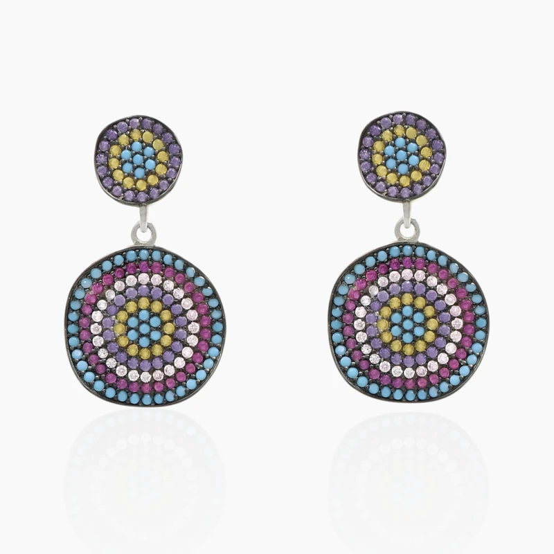 Rainbow Evil Eye Dangle Earring