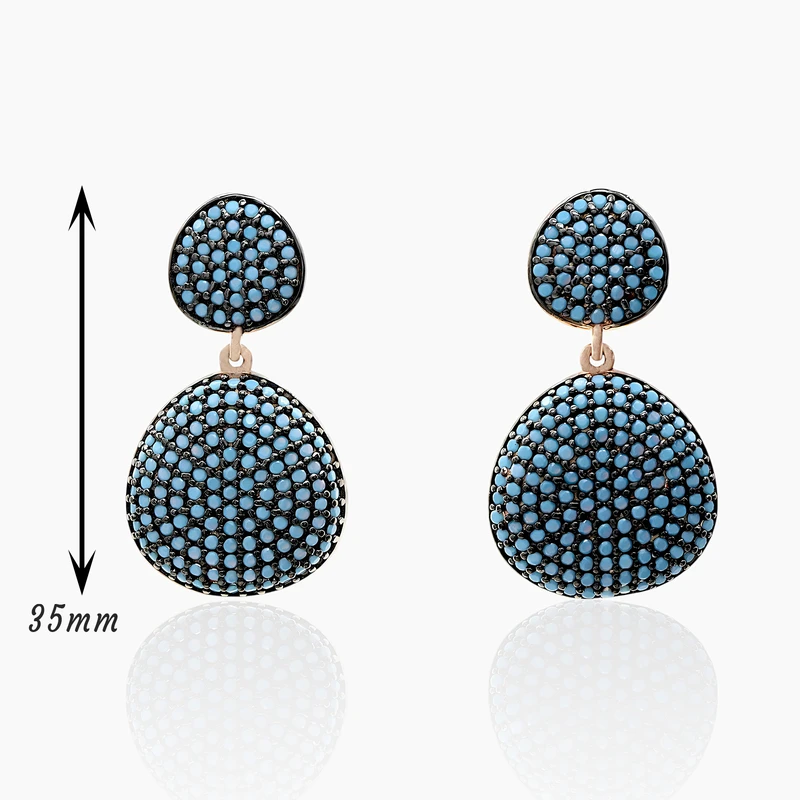 Celestial Turquoise Drops Dangle Earring Image 2