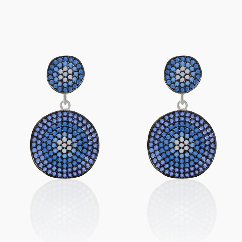 Blue Shades Evil Eye Dangle Earring Image 1
