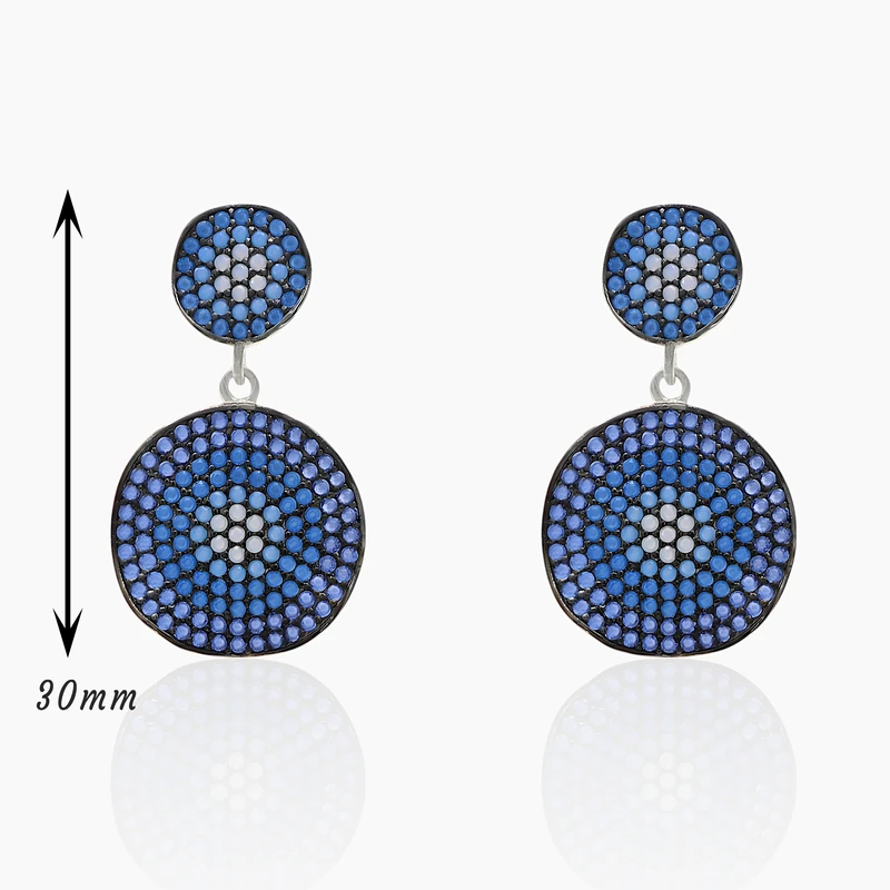 Blue Shades Evil Eye Dangle Earring Image 2