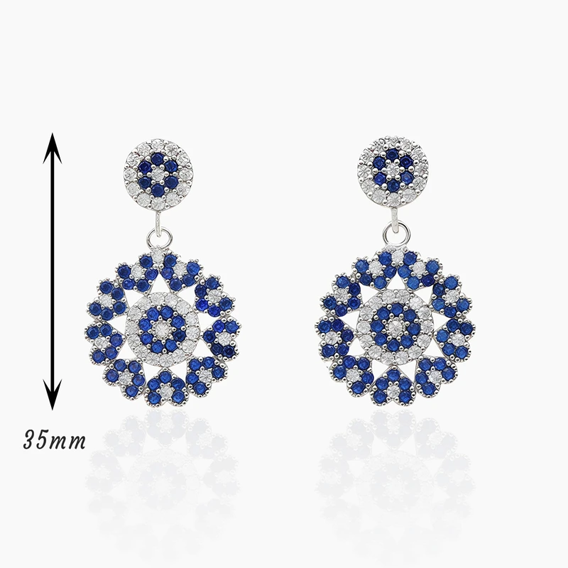 Flower And Eye Dangle Earring Image 2