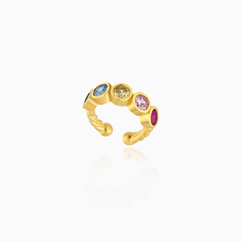 Minimal Spiral Multi Color Earcuff Image 1