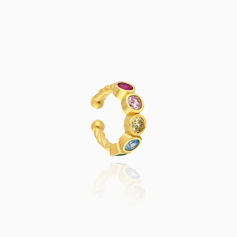 Minimal Spiral Multi Color Earcuff