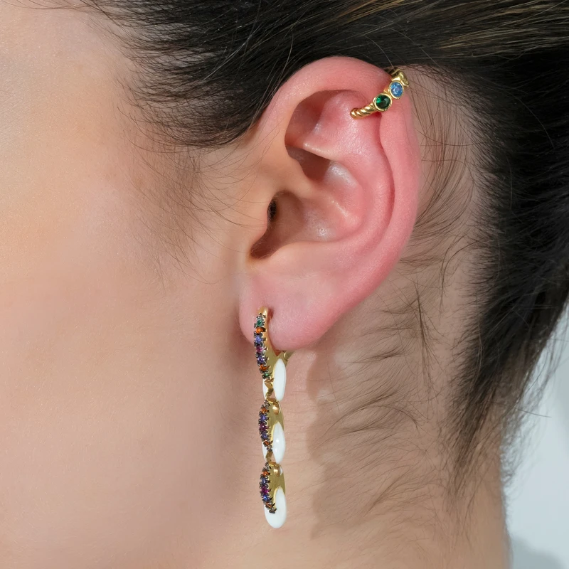 Minimal Spiral Multi Color Earcuff Image 2