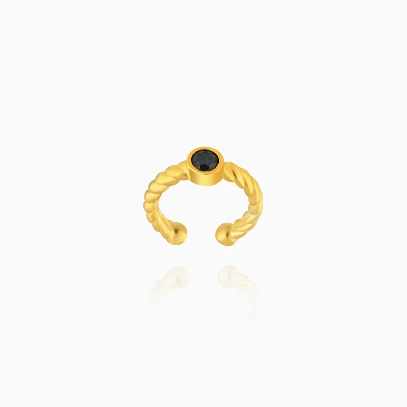 Single Stone Spiral Earcuff Image 1