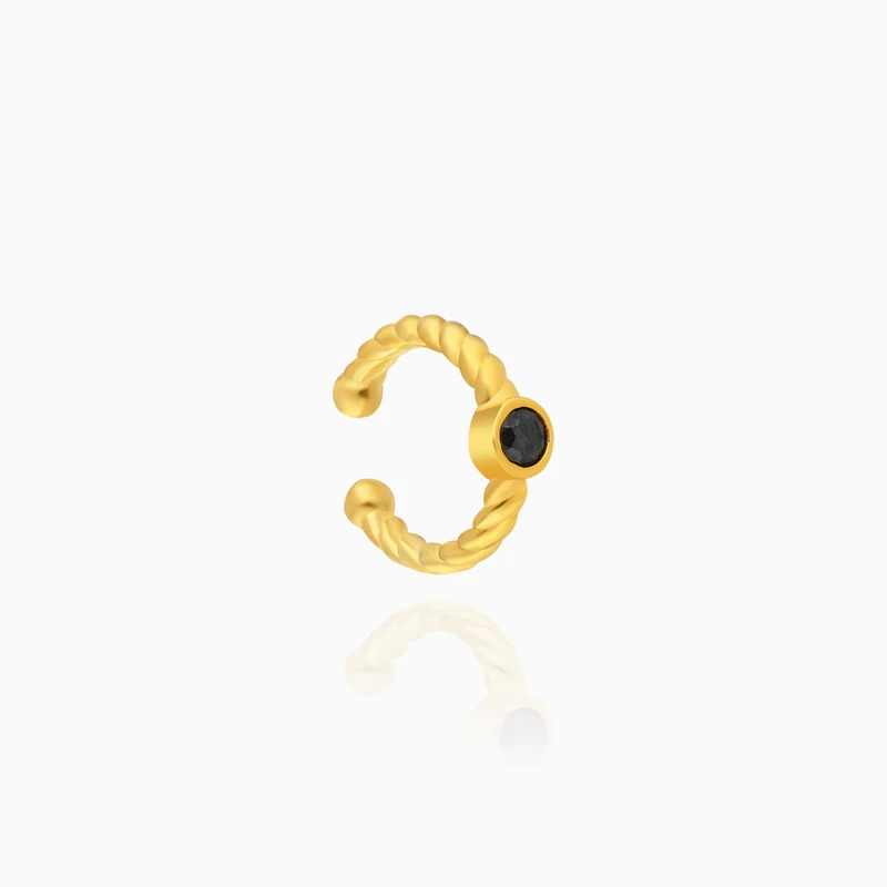 Single Stone Spiral Earcuff Image 2